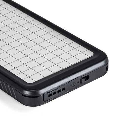 White Grid Galaxy S23 Waterproof Case