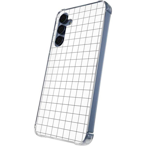 White Grid Galaxy S24 Clear Case