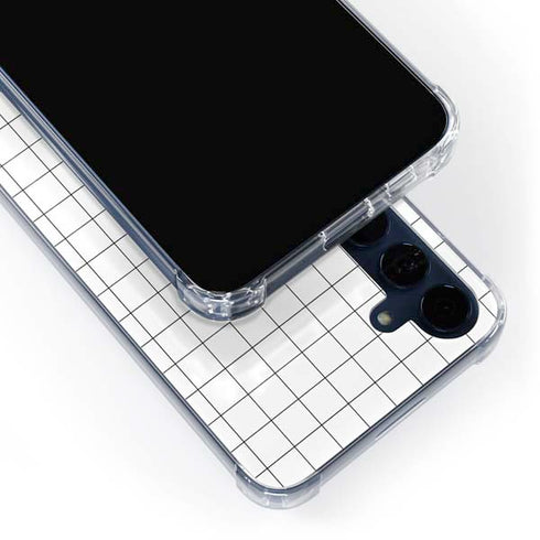 White Grid Galaxy S24 Clear Case