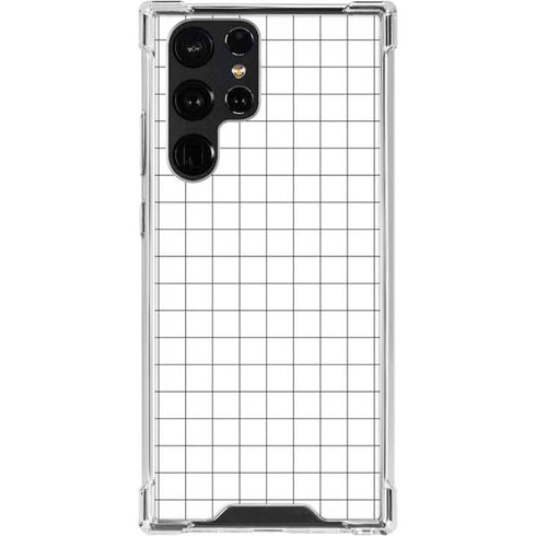 White Grid Galaxy S24 Ultra Clear Case