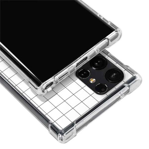 White Grid Galaxy S24 Ultra Clear Case