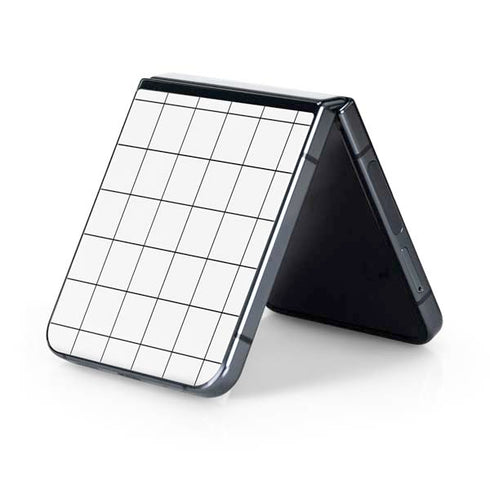 White Grid Galaxy Z Flip5 5G Skin