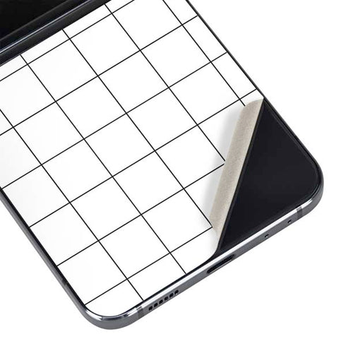 White Grid Galaxy Z Flip5 5G Skin