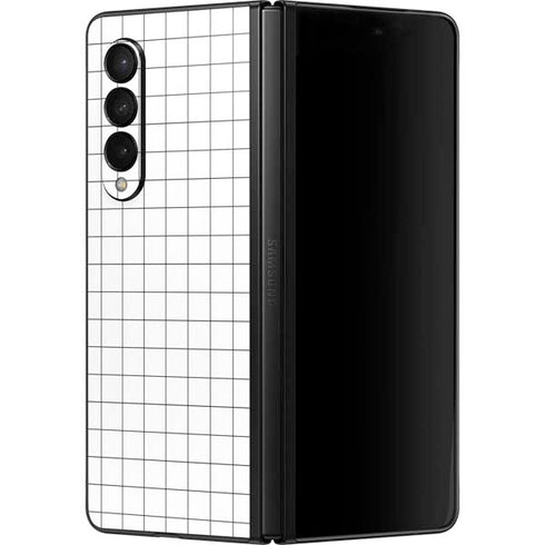 White Grid Galaxy Z Fold3 5G Skin
