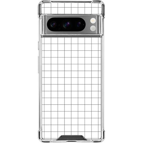 White Grid Google Pixel 8 Pro Clear Case