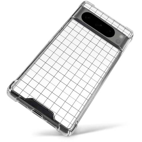 White Grid Google Pixel 8 Pro Clear Case