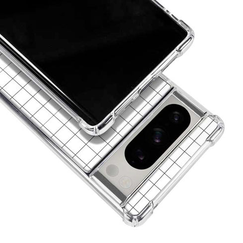 White Grid Google Pixel 8 Pro Clear Case