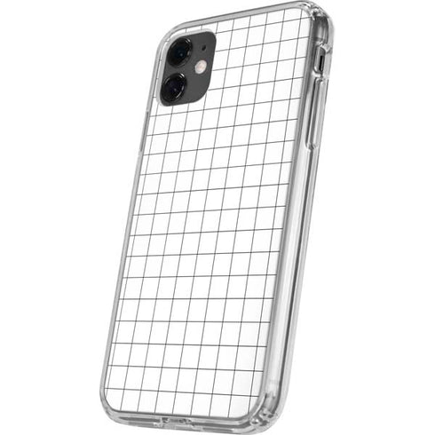 White Grid iPhone 11 Clear Case