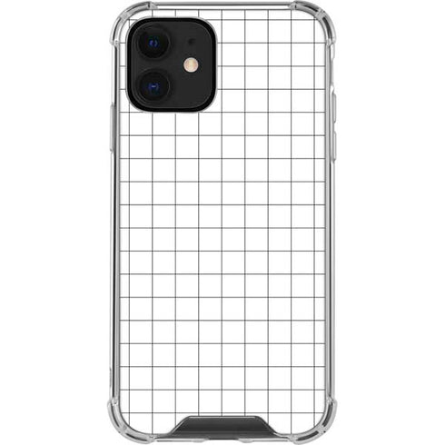 White Grid iPhone 12 Clear Case