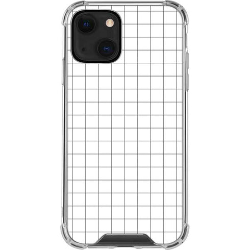 White Grid iPhone 13 Mini Clear Case