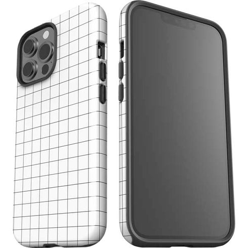 White Grid iPhone 13 Pro Max Impact Case