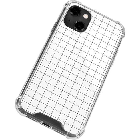 White Grid iPhone 14 Clear Case