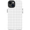 White Grid iPhone 15 Plus Impact Case