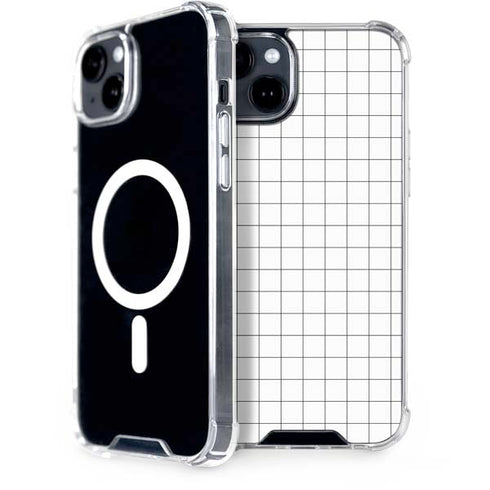 White Grid iPhone 14 MagSafe Case