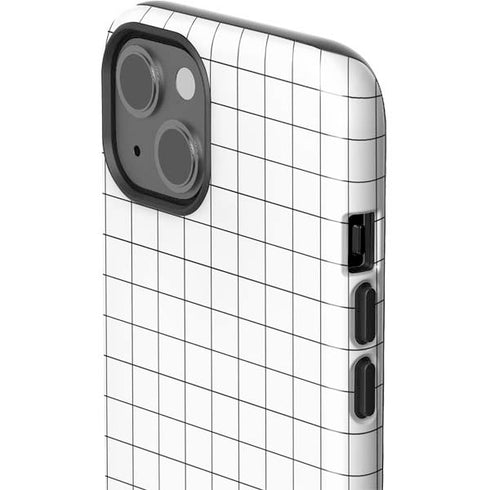 White Grid iPhone 15 Impact Case