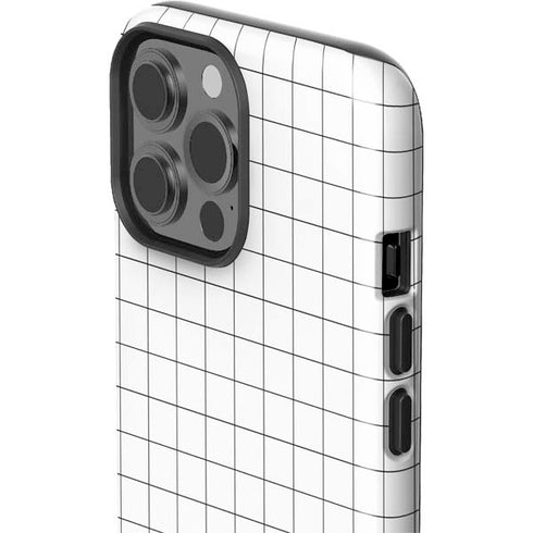 White Grid iPhone 15 Pro Max Impact Case