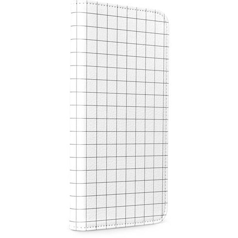 White Grid iPhone 15 Pro Folio Case