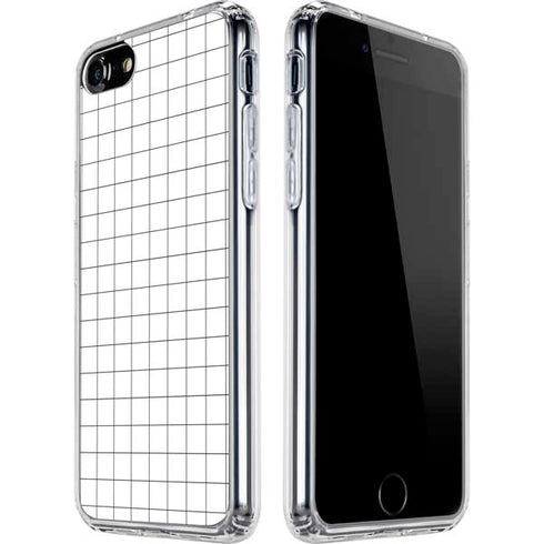 White Grid iPhone SE (2nd & 3rd Gen) Clear Case