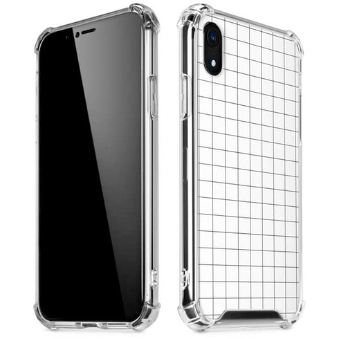 White Grid iPhone XR Clear Case
