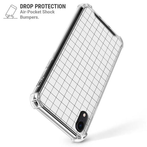 White Grid iPhone XR Clear Case