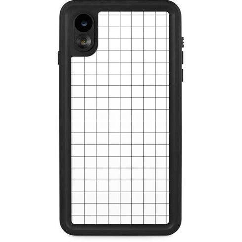 White Grid iPhone XR Waterproof Case