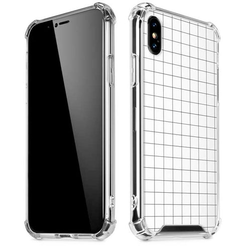 White Grid iPhone XS Max Clear Case