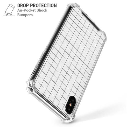 White Grid iPhone XS Max Clear Case