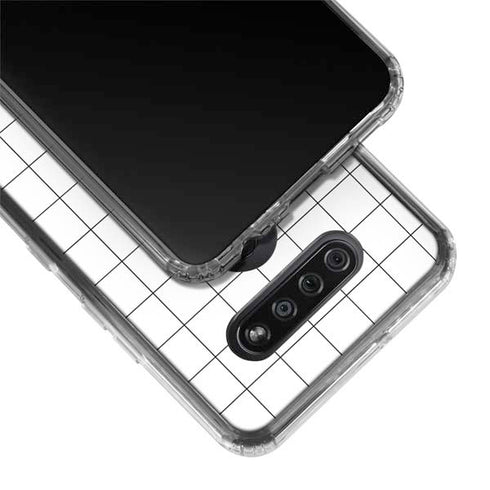 White Grid LG K51/Q51 Clear Case