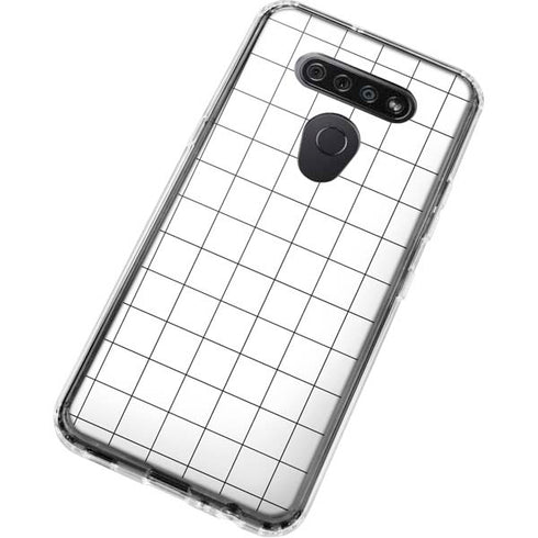 White Grid LG K51/Q51 Clear Case