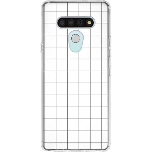 White Grid LG Stylo 6 Clear Case