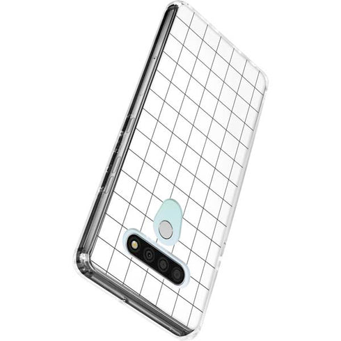 White Grid LG Stylo 6 Clear Case
