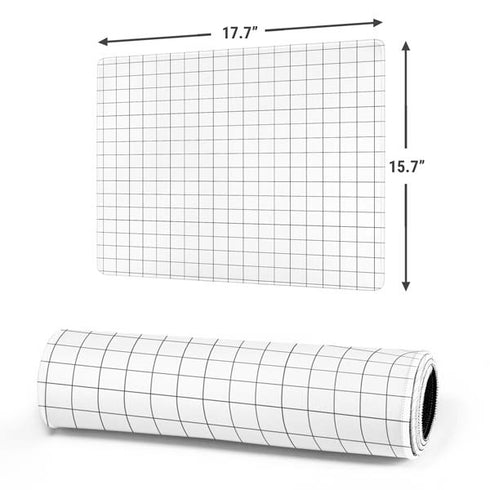 White Grid Gaming Mouse Pad