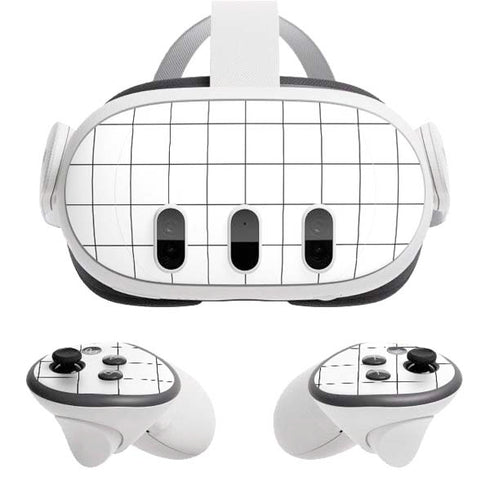 White Grid Meta Quest 3 Skin