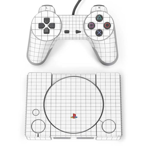 White Grid PlayStation Classic Bundle Skin