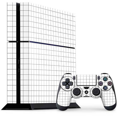 White Grid PS4 Console and Controller Bundle Skin