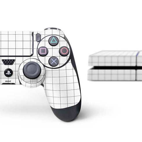 White Grid PS4 Console and Controller Bundle Skin