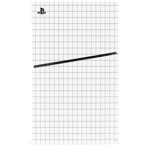 White Grid PS5 Slim Disk Console Skin
