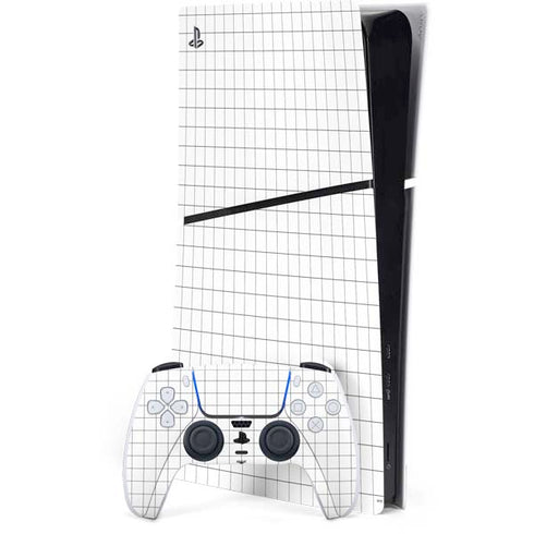 White Grid PS5 Slim Digital Edition Console Skin