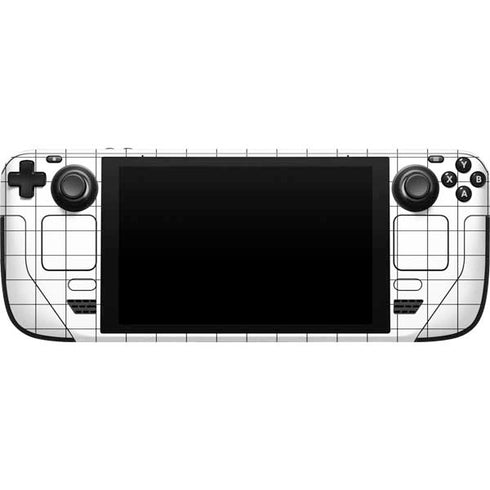 White Grid Steam Deck Handheld Gaming Computer Skin