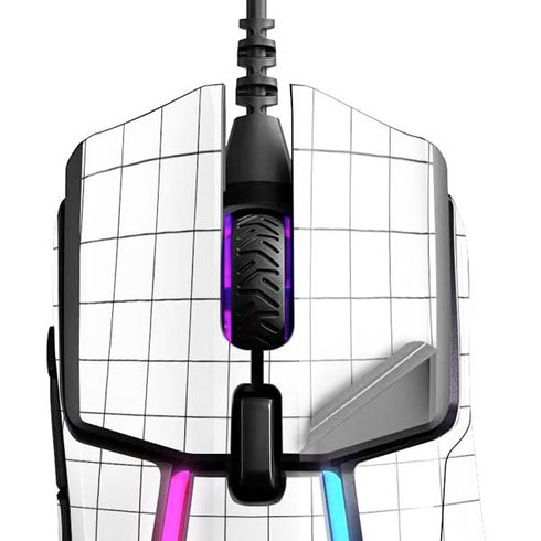 White Grid SteelSeries Rival 600 Gaming Mouse Skin