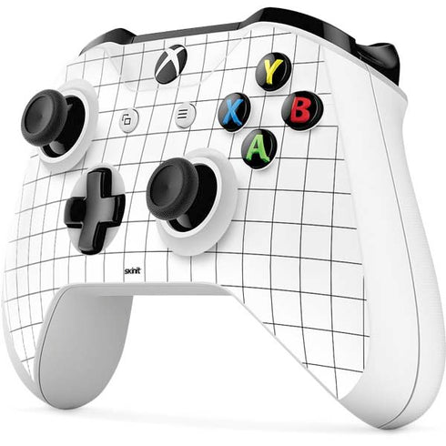 White Grid Xbox One S Controller Skin