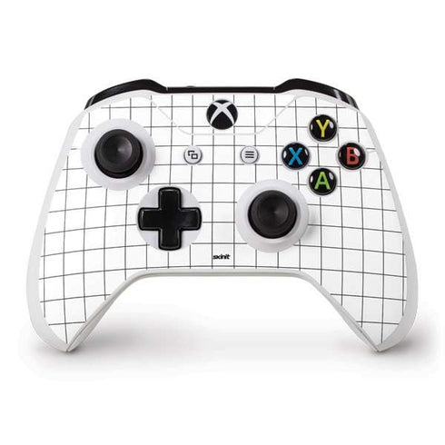 White Grid Xbox One S Controller Skin
