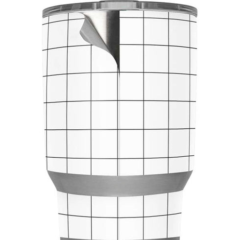 White Grid Yeti 20oz Tumbler Skin
