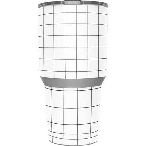 White Grid Yeti 30oz Rambler Tumbler Skin