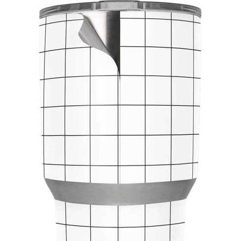 White Grid Yeti 30oz Rambler Tumbler Skin
