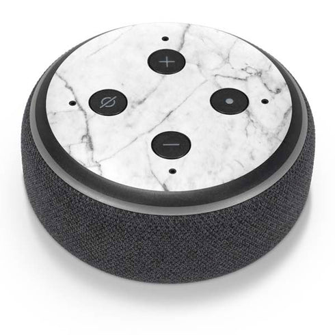 White Marble Amazon Echo Dot Skin