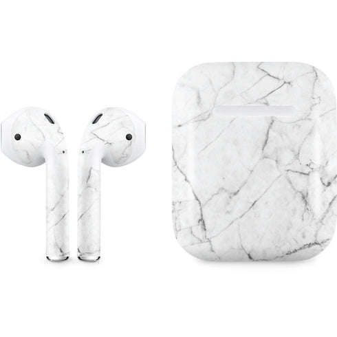White Marble Apple AirPods 2 Skin