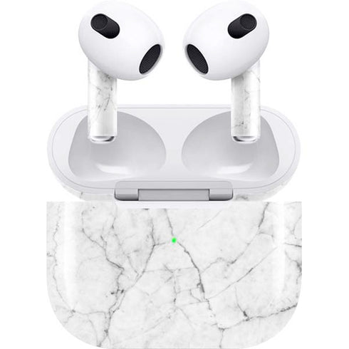 White Marble Apple AirPods (3rd Gen 2021) Skin