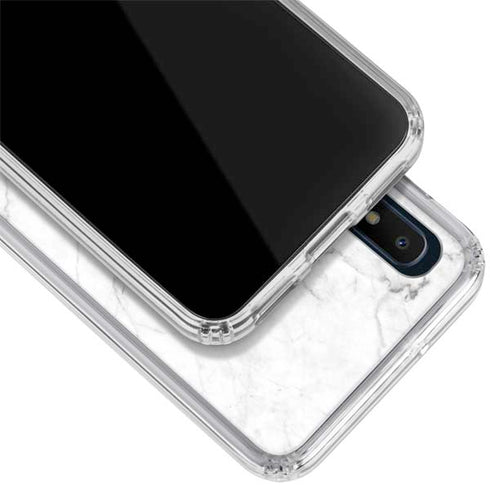 White Marble Galaxy A10e Clear Case