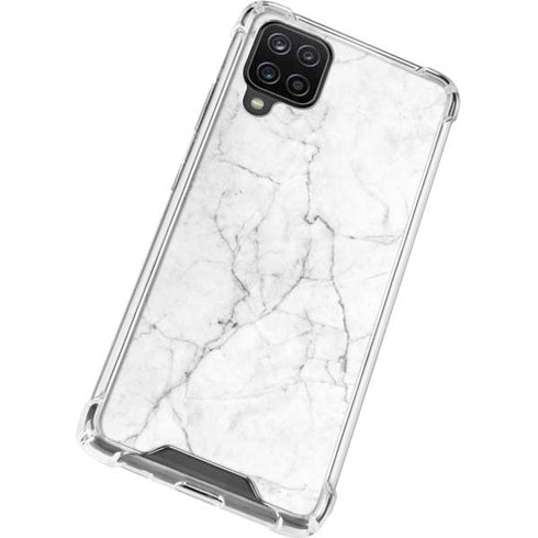 White Marble Galaxy A12 Clear Case